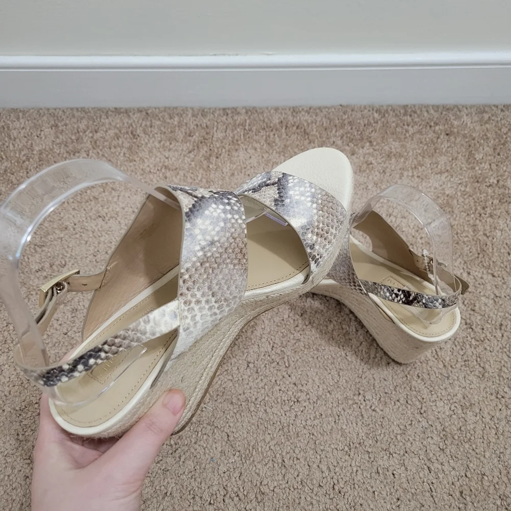 Antonio Melani Snakeskin Espadrille Wedge‎ Slingback Sandal 8M